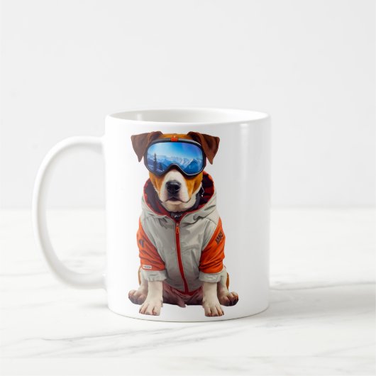 Jack Russell Terrier Ski Dog Art – Cute Winter Dog Koffiemok (Links)