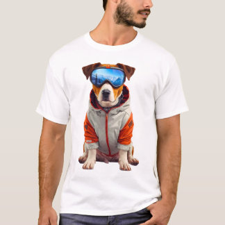 Jack Russell Terrier Skihond Kunst – Cute Winterho T-shirt
