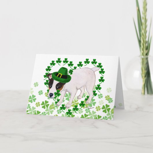 Jack Russell Terrier St. Patrick's Day Kaart (Voorkant)