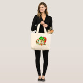 Jack Russell Terrier St Patricks Grote Tote Bag (Voorkant (model))