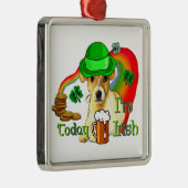 Jack Russell Terrier St Patricks Metalen Ornament (Rechts)