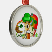 Jack Russell Terrier St Patricks Metalen Ornament (Rechts)