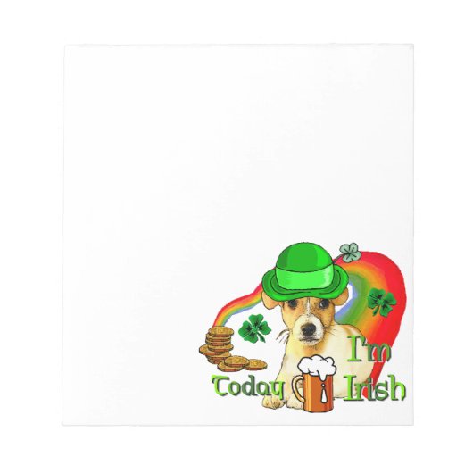 Jack Russell Terrier St. Patrick's Notitieblok (Voorkant)
