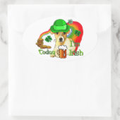 Jack Russell Terrier St Patricks Ovale Sticker (Tas)