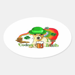 Jack Russell Terrier St Patricks Ovale Sticker