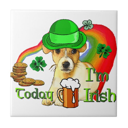 Jack Russell Terrier St Patricks Tegeltje (Voorkant)