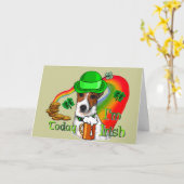Jack Russell Terrier St Pats Kaart (Gele Bloem)