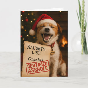 Jack Russell Terrier Stoute lijst Kerstkaart Feestdagen Kaart