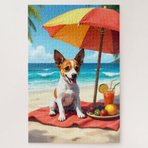 Jack Russell Terrier Strand Scene Legpuzzel
