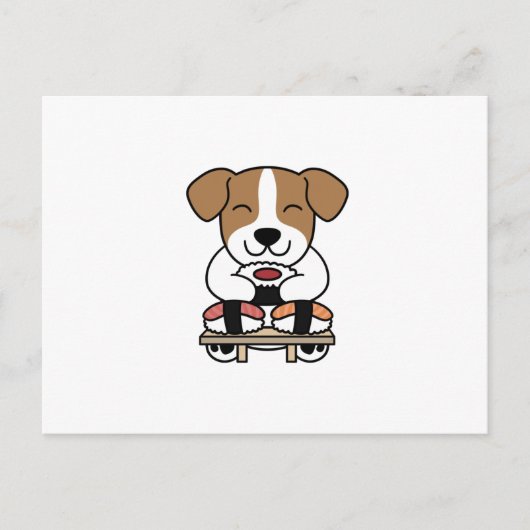 Jack Russell Terrier Sushi Lover Briefkaart (Voorkant)