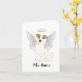 Jack Russell Terrier Sympathy Memorial Kaart (Gele Bloem)