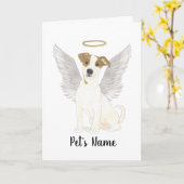 Jack Russell Terrier Sympathy Memorial Kaart (Gele Bloem)