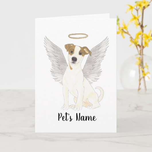 Jack Russell Terrier Sympathy Memorial Kaart (Gele Bloem)