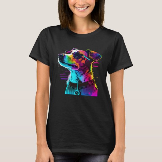 Jack Russell Terrier Synthwave  1 T-shirt (Voorkant)