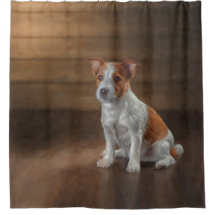 Jack Russell Terrier. Tekening Douchegordijn