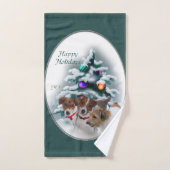 Jack Russell Terrier Trio Kerstmis Bad Handdoek (Handdoek)