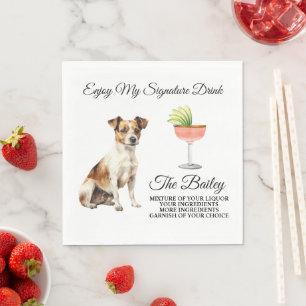 Jack Russell Terrier Trouwhandtekening Drink Napki Servet