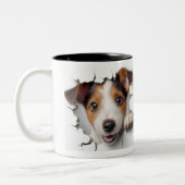 Jack Russell Terrier Tweekleurige Koffiemok (Links)