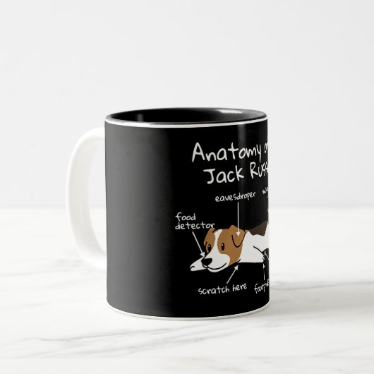 Jack Russell Terrier Two-Tone Coffee Mok (Voorkant links)