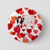 Jack Russell Terrier Valentijn Button (Voorkant)