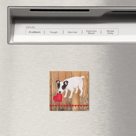 Jack Russell Terrier Valentijn houtmagneet Magneet (Insitu (Vaatwasser))