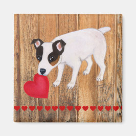 Jack Russell Terrier Valentijn houtmagneet Magneet