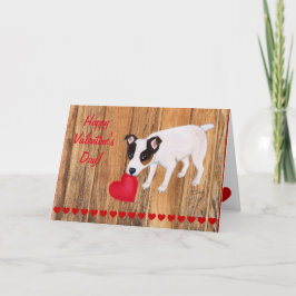 Jack Russell Terrier Valentijn Kaart Wood