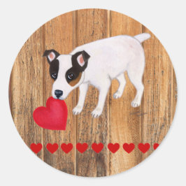 Jack Russell Terrier Valentijn Stickers Hout