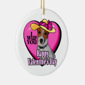 Jack Russell Terrier Valentijnsdag Keramisch Ornament (Rechts)