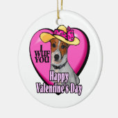 Jack Russell Terrier Valentijnsdag Keramisch Ornament (Links)