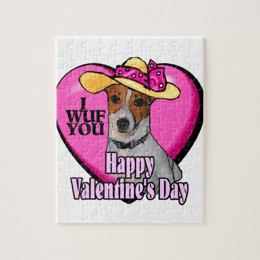 Jack Russell Terrier Valentijnsdag Legpuzzel (Verticaal)