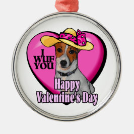 Jack Russell Terrier Valentijnsdag Metalen Ornament