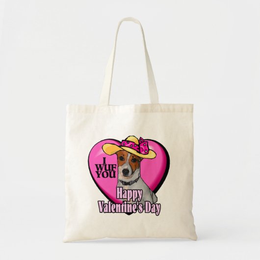 Jack Russell Terrier Valentijnsdag Tote Bag (Voorkant)
