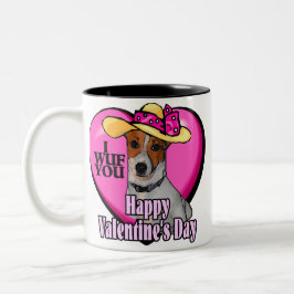Jack Russell Terrier Valentijnsdag Tweekleurige Koffiemok