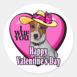 Jack Russell Terrier Valentijnse Ronde Sticker