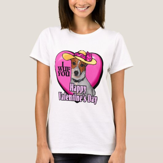 Jack Russell Terrier Valentijnse T-shirt (Voorkant)