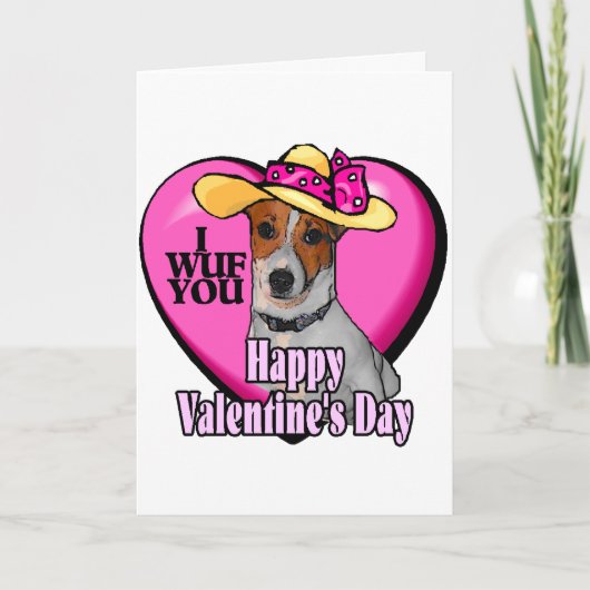 Jack Russell Terrier Valentines Feestdagen Kaart (Voorkant)