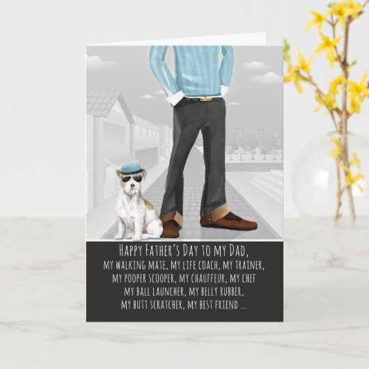 Jack Russell Terrier van de Dog Vaderdag auto Kaart (Gele Bloem)