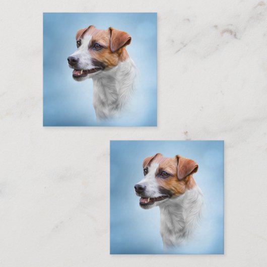 Jack Russell Terrier Vierkante Visitekaartje (Voorkant / Achterkant)