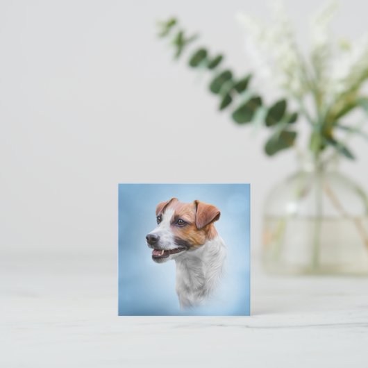 Jack Russell Terrier Vierkante Visitekaartje (Staand voorkant)