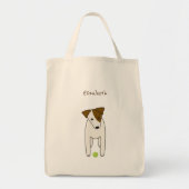 Jack Russell Terrier w tennis ball gepersonaliseer Tote Bag (Voorkant)