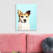 Jack Russell Terrier Whimsical Oil Painting Canvas Afdruk (Insitu (Woonkamer))