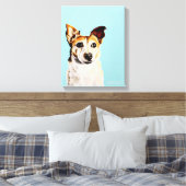 Jack Russell Terrier Whimsical Oil Painting Canvas Afdruk (Insitu (Slaapkamer))