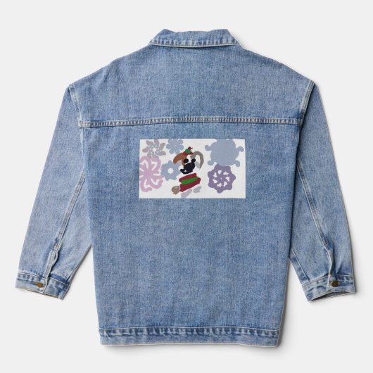 Jack Russell Terrier Winter  Denim Jacket (Achterkant)