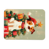 Jack Russell Terrier with Christmas Tree and Gifts Magneet (Horizontaal)