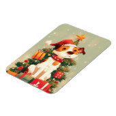 Jack Russell Terrier with Christmas Tree and Gifts Magneet (Linkerzijde)