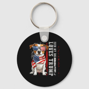 Jack Russell Terrier Zelfs Mijn Hond Loves Trump F Sleutelhanger