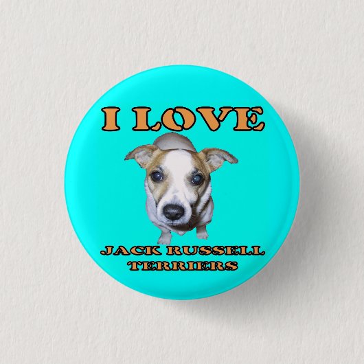 Jack Russell Terriers Button. Ronde Button 3,2 Cm (Voorkant)