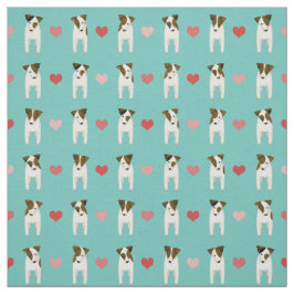 Jack Russell Terriers hardt licht blauwgroen elke  Stof