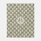 Jack Russell Terriers patroonsage monogrammen Fleece Deken (Voorkant)